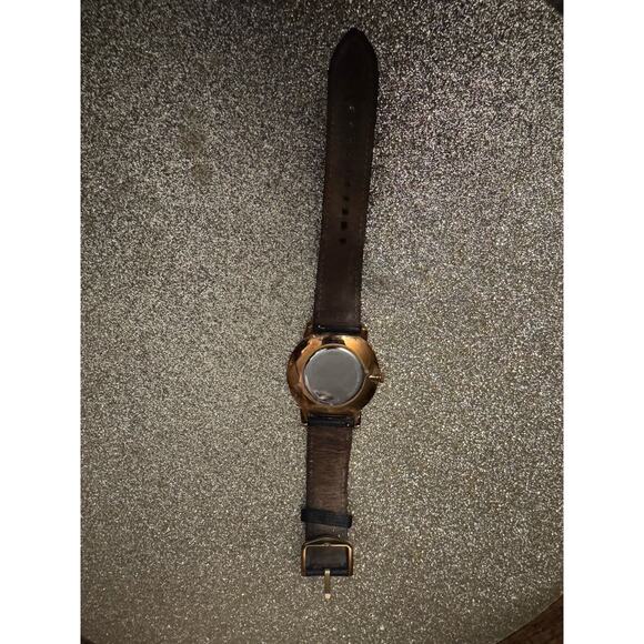 Fossil Vintage Men's Quartz Watch with Genuine Black Leather Band - Picture 4 of 5